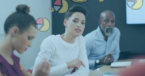 Business Team Analyzing Market Data Discussion