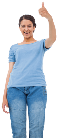 Cheerful Woman Giving Thumbs Up Transparent Background - Download Free Stock Videos Pikwizard.com