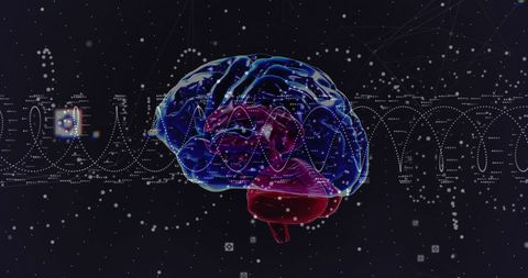 Futuristic Digital Brain with DNA Helix and Data Connections - Download Free Stock Images Pikwizard.com
