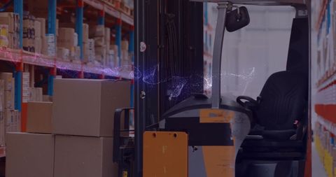 Advanced Forklift Technology in a Modern Warehouse - Download Free Stock Images Pikwizard.com