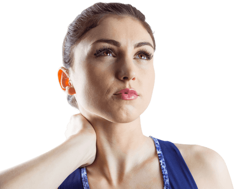 female athlete with neck pain on transparent background emotion - Download Free Stock Videos Pikwizard.com