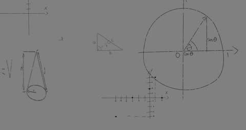 Abstract Mathematics Concept with Geometry and Graphs
