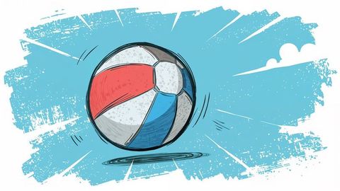 Playful bounce of classic tricolor ball in dynamic artwork