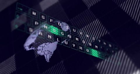 Futuristic Holographic World Map on Interactive Display