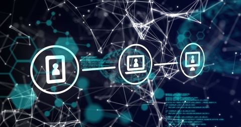 Futuristic Network Design with Digital Communication Icons - Download Free Stock Images Pikwizard.com