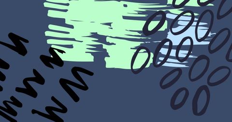 Abstract shapes and textures on blue background