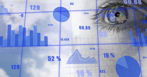 Close-up Eye Amid Digital Global Data Visualization - Download Free Stock Images Pikwizard.com