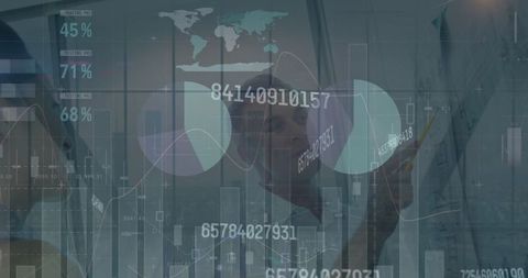 Digital Overlay of Financial Data with Logistics Concept - Download Free Stock Images Pikwizard.com