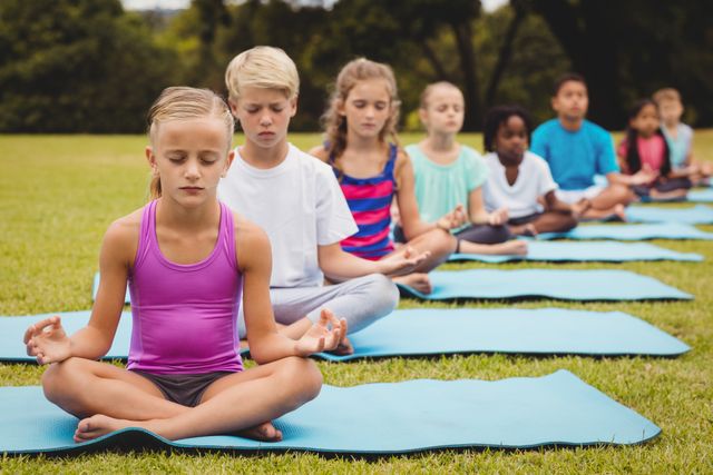 Front view of children doing yoga  - Download Free Stock Photos Pikwizard.com