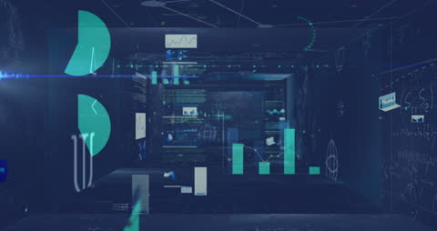 Animated Visualization of Digital Data Processing on Blue Matrix