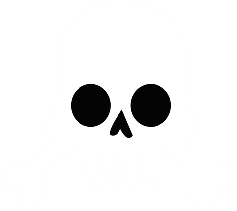 Cartoon skull with crossbones on transparent background