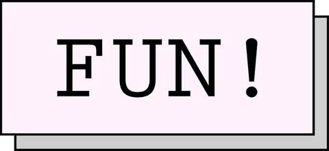 Modern layers transparent background fun exclamation typography