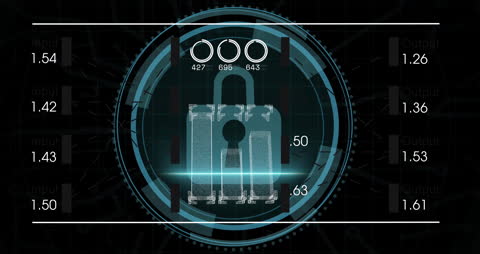 Futuristic Digital Interface with Data Process Visualization