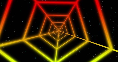Vibrant Neon Optical Illusion Tunnel with Starfield - Download Free Stock Images Pikwizard.com