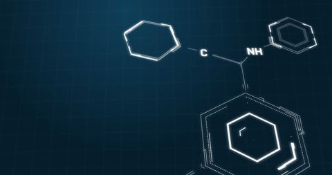 Dynamic Chemical Structures on Digital Blue Background - Download Free Stock Images Pikwizard.com