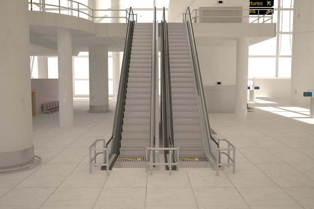 Interior of Modern Airport with Escalators on Transparent Background - Download Free Stock Videos Pikwizard.com