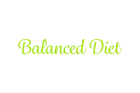 Balanced diet text on transparent background