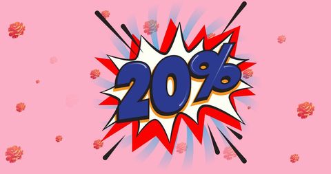 Bold 20 percent discount on flower background