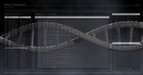 3D DNA Helix with Encrypted Data Terminal Interface