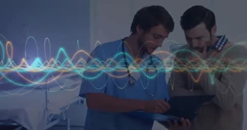 Clinician Discussing Data with Digital Wave Enhancements