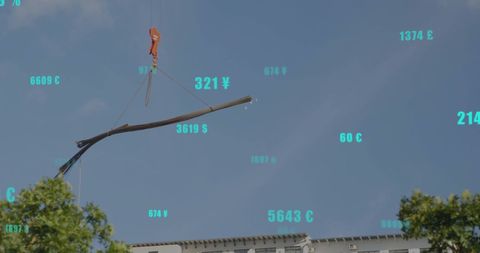 Digital Data Overlay on Construction Scene with Sky - Download Free Stock Images Pikwizard.com