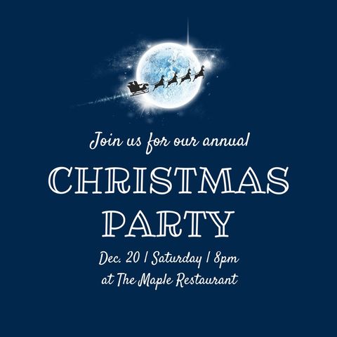 Christmas Party Invitation Santa Sleigh Full Moon - Download Free Stock Templates Pikwizard.com