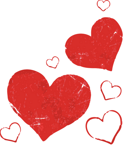 romantic red hearts with textured design on transparent background - Download Free Stock Videos Pikwizard.com