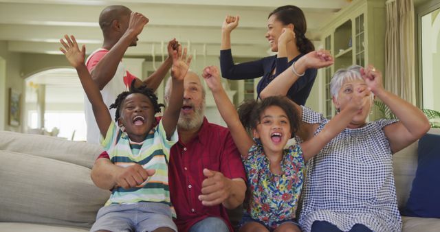 Cheerful Multiethnic Family Celebrating Together at Home - Download Free Stock Images Pikwizard.com