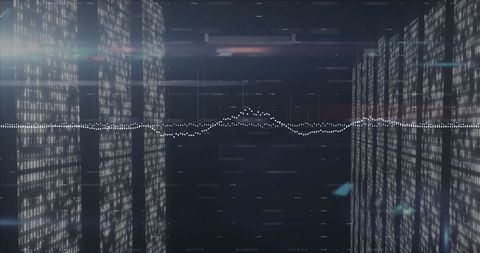 Digital Data Processing with Financial Graph Overlay - Download Free Stock Images Pikwizard.com