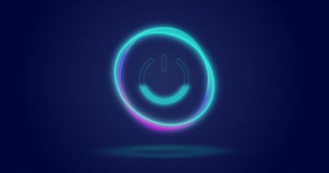 Futuristic Neon Tech Power Symbol on Dark Background - Download Free Stock Images Pikwizard.com
