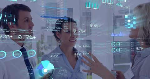 Presenting interactive financial analytics on glass HUD with collaborative business team