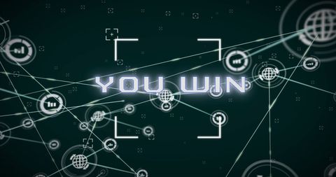 futuristic 'you win' digital networks concept design - Download Free Stock Images Pikwizard.com