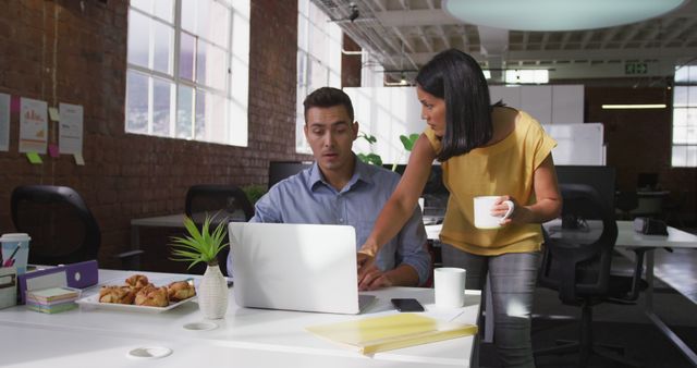 Coworkers Collaborating in Modern Office with Open Workspace Design - Download Free Stock Images Pikwizard.com