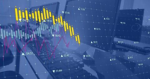 Data Analytics Concept with Computers in Office Setting