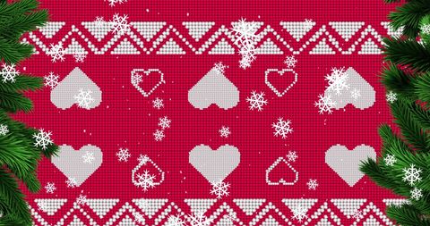 Festive Winter Red Sweater Pattern with Snowflakes