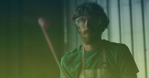 Male Worker Wearing Safety Goggles in Industrial Workshop - Download Free Stock Images Pikwizard.com