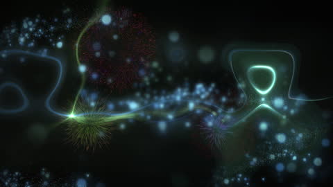 Glowing Fireworks with Abstract Patterns on Dark Background