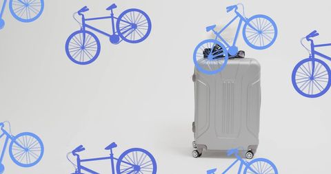 Travel Adventure Concept with Luggage and Bicycle Icons - Download Free Stock Images Pikwizard.com