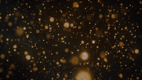 Golden Bokeh Light Dots on Black Background