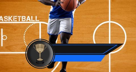 Basketball Player and Trophy Digital Conceptual Overlay