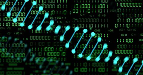 Dynamic DNA Helix Over Binary Code Background - Download Free Stock Images Pikwizard.com