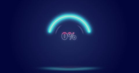 Neon Progress Bar with Zero Percent Digit - Download Free Stock Images Pikwizard.com