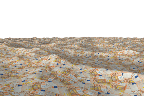 Outstretched Sea of Transparent 50 Euro Money Notes Covers Surface - Download Free Stock Videos Pikwizard.com