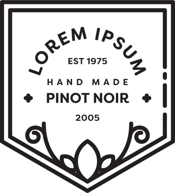 Transparent Vector Illustration Handmade Pinot Noir Label Design on Original Vector - Download Free Stock Videos Pikwizard.com