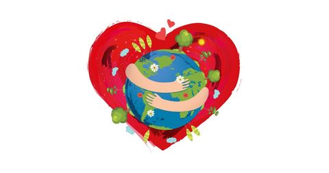 Earth Embraced by Heart Promoting Environmental Love