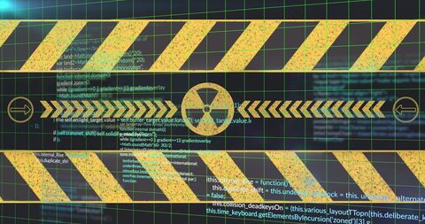 Data Processing with Radioactive Symbol on Black Background - Download Free Stock Images Pikwizard.com
