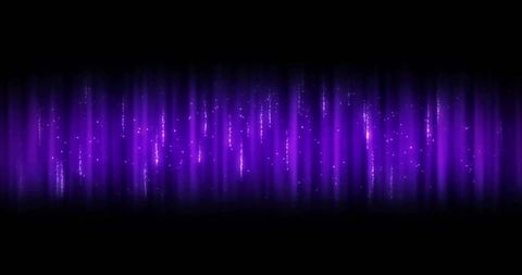 Violet neon light curtain with vertical streaks and sparkling particles