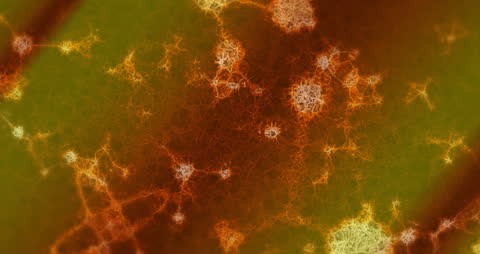 Abstract Molecular Network on Vibrant Geen Background