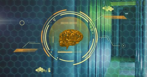 Artificial intelligence brain scan over data servers