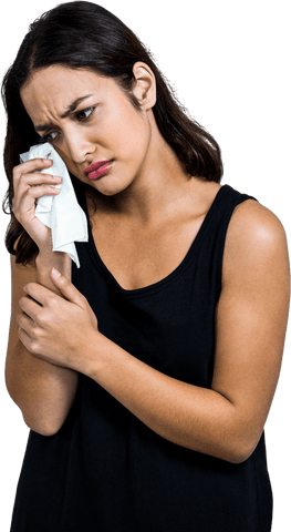transparent sad woman wiping tears emotionally - Download Free Stock Videos Pikwizard.com